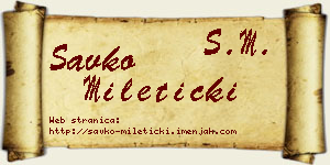 Savko Mileticki vizit kartica